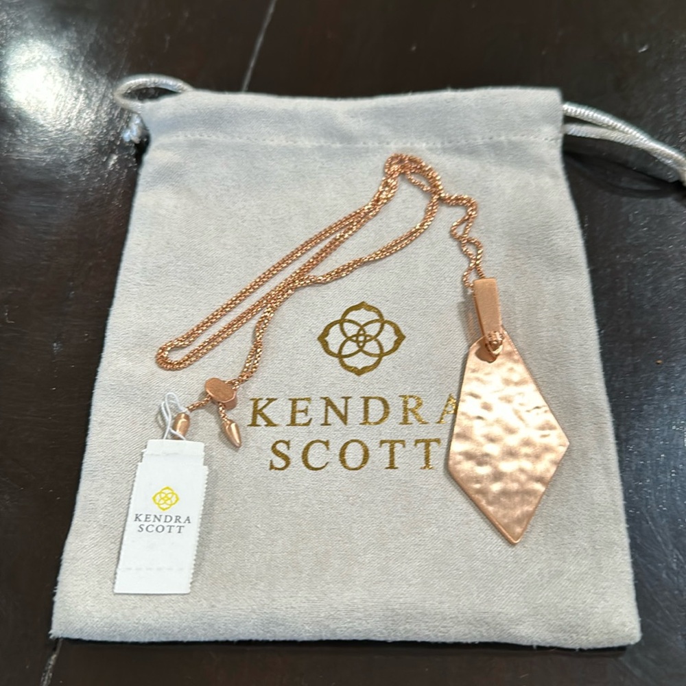 Kendra Scott Brenton Rose Gold Long Pendant Necklace